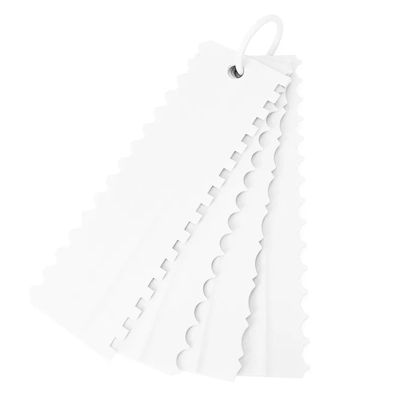4Pcs/Set PP Cream Scraper Cake Icing Smoother Combs Spatulas DIY Pastry Decorating Baking Tool Bakery Accessories Oasis Select 4pcs white