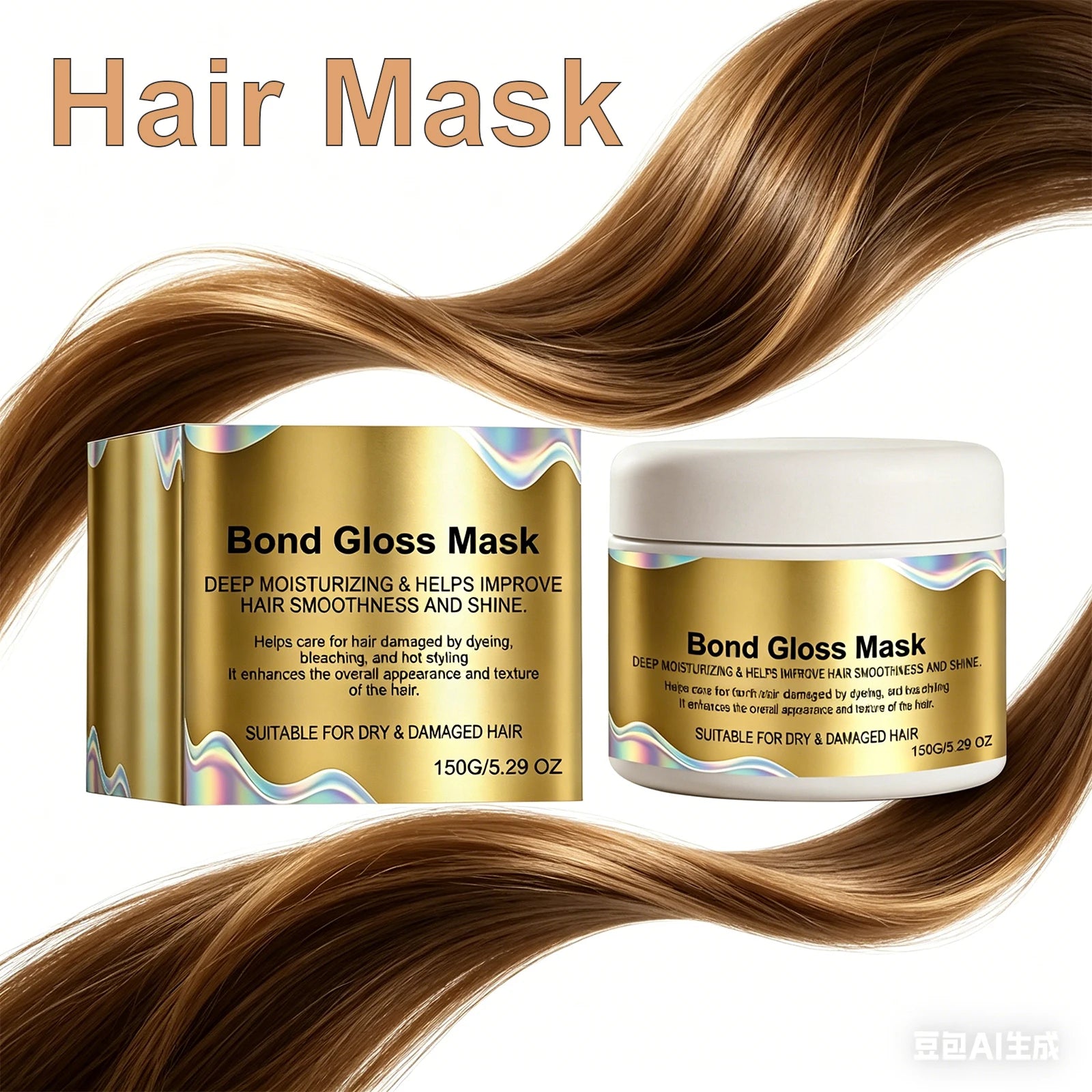 Gloss Mask Deep Moisturizing Hair Mask Dry Damaged Hair Keratin Treatment Smooth Frizz Control Conditioner 150g Oasis Select 1 PCS