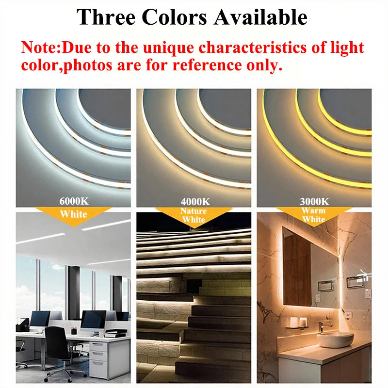 COB LED Light Strip AC 220V LED Strip Light IP67 Waterproof Outdoor LED Light Strip 0.5M-30M 360 LEDs/M Decor For Room With Plug Oasis Select