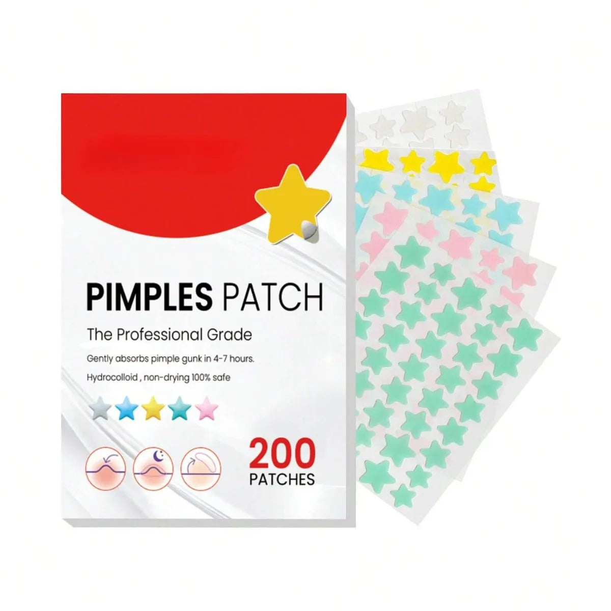 200pcs Star Acne Patch Facial Skin Care Fade Blemishes Pimple Marks Closed Acne Blemishes Cover Acne Pimple Repair Patch Oasis Select 200pcs