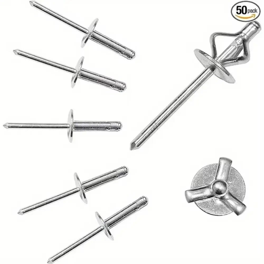 50pcs Tri-Fold Blind Rivets 3.2 4.0 4.8mm Aluminum Alloy Silver