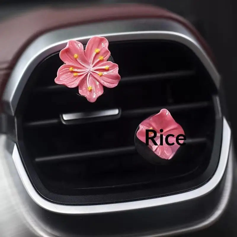 2pcs Car Perfume Clip Flower Air Outlet Decorations Car Air Conditioner Air Vent Personalized Interior Decoration Accessories Oasis Select Rose red