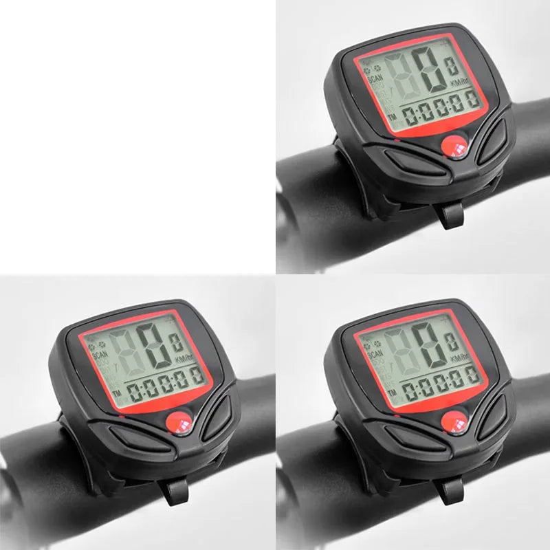 1/2/3/4pcs Bicycle Cycling Computer LCD Display Wired Odometer Of Functions Accurate Recording Auto Sleep Replaceable Battery Oasis Select 3pcs Red