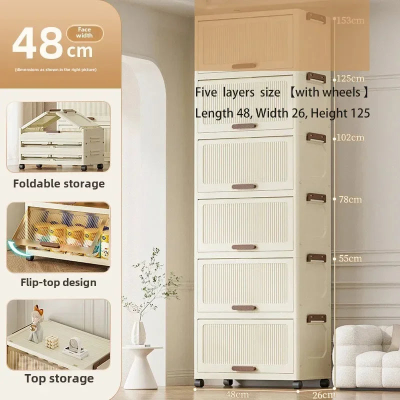 Multi-functional Simple Folding Storage Cabinet Plastic Multi-layer