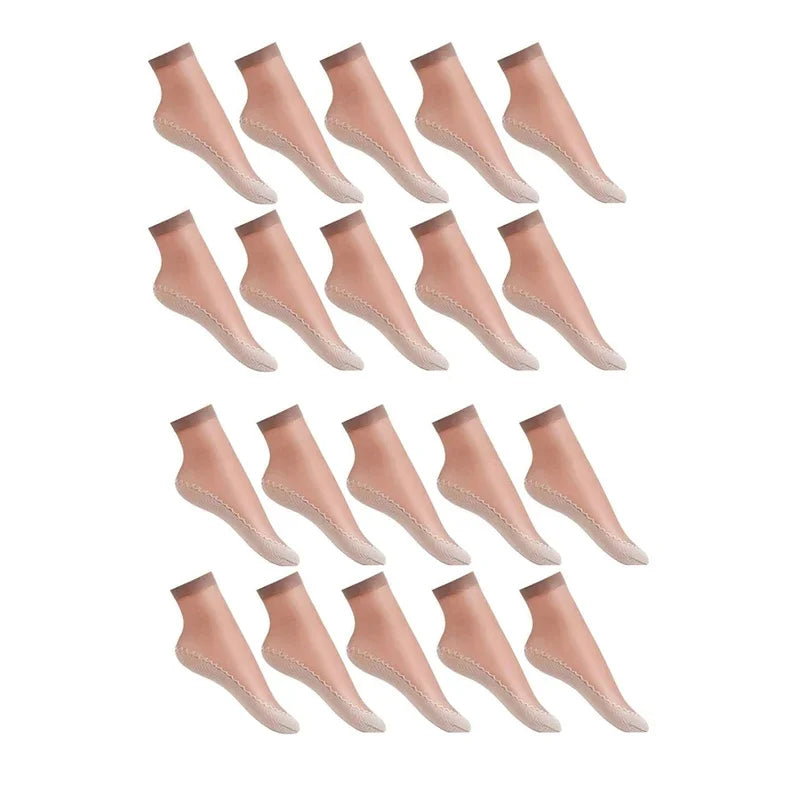 10/20pairs womens anti-slip cotton socks, sweat absorbing anti-slip cotton bottom stretch socks Oasis Select 20 Pairs Coffee