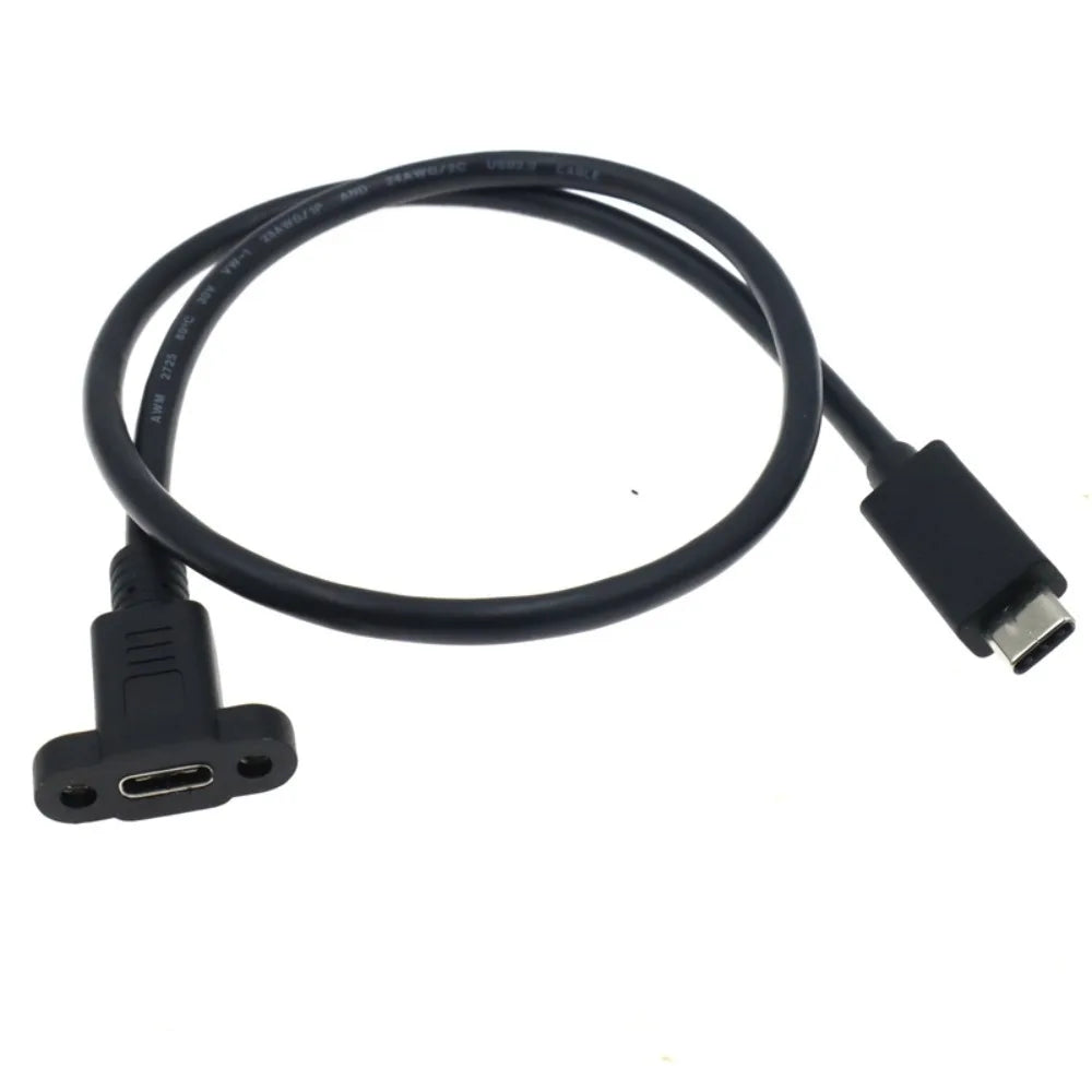 Panel Mount USB3.1 With Screw Hole USB-C Extension Line Lock Connector Cable USB-C Male To Female Cable Type C Extension Cable Oasis Select