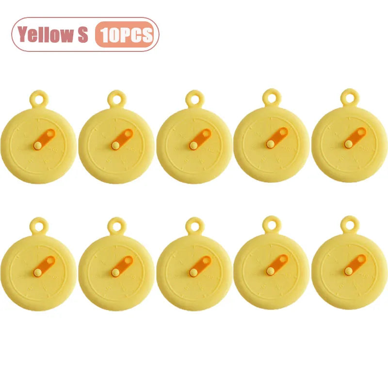Food Cover Set Bowl Lids Heat Resistant Round Refrigerator Leftovers Universal Sealing Lids Reusable Kitchen Covers Oasis Select Yellow S-10PCS