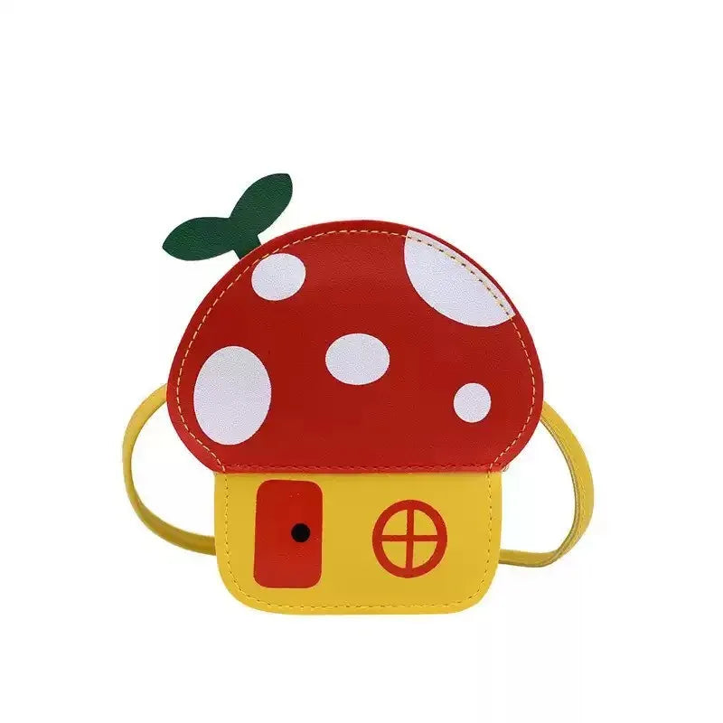 1-8PCS Cartoon Kids Bag Crossbody Sling Bag for Girls Mushroom Design Shoulder Purse Childrens Wallet Casual Korean Style Tote Oasis Select