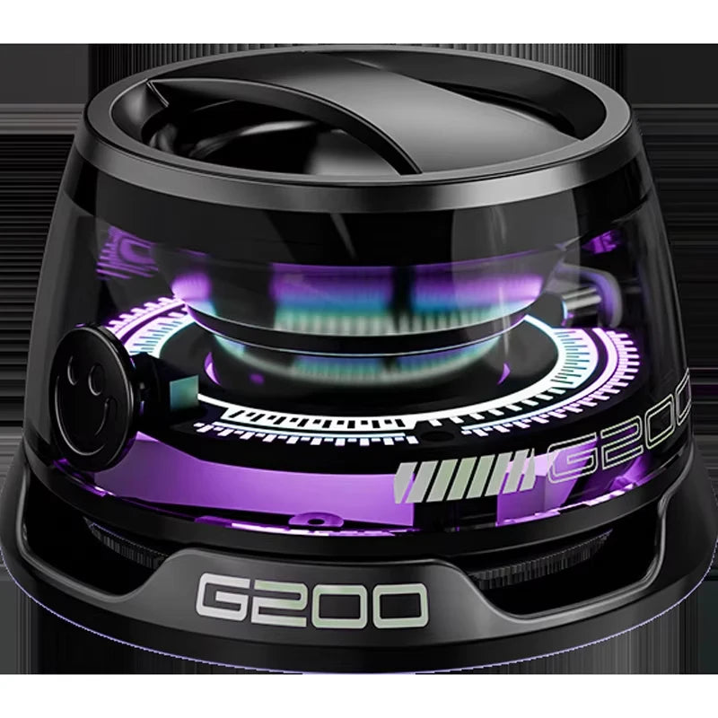 Mini Travel Stereo Speaker with RGB Color Light and Phone Holder Outdoor Magnetic Bluetooth Speaker Wireless Portable for IOS Oasis Select Black