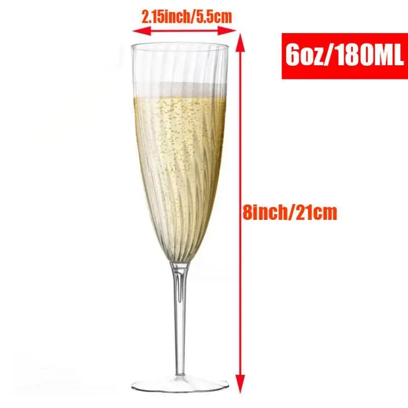 Unbreakable Plastic Champagne Goblets | Vintage Cut Wine Glass