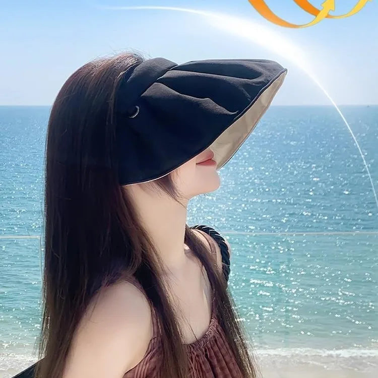 UPF 50+ Sun Hat for Women Summer Convertible Visor Cap with Headband 2 in 1 UV Protection Beach Outdoor Brim Hat Oasis Select