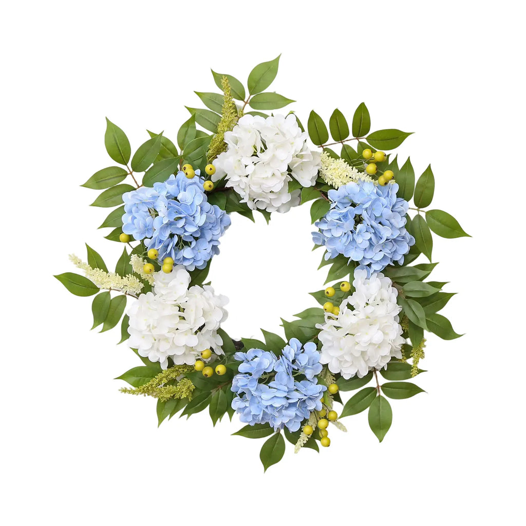 Artificial Hydrangea Wreath – Faux Floral Front Door Decor Decorative Wreath Oasis Select