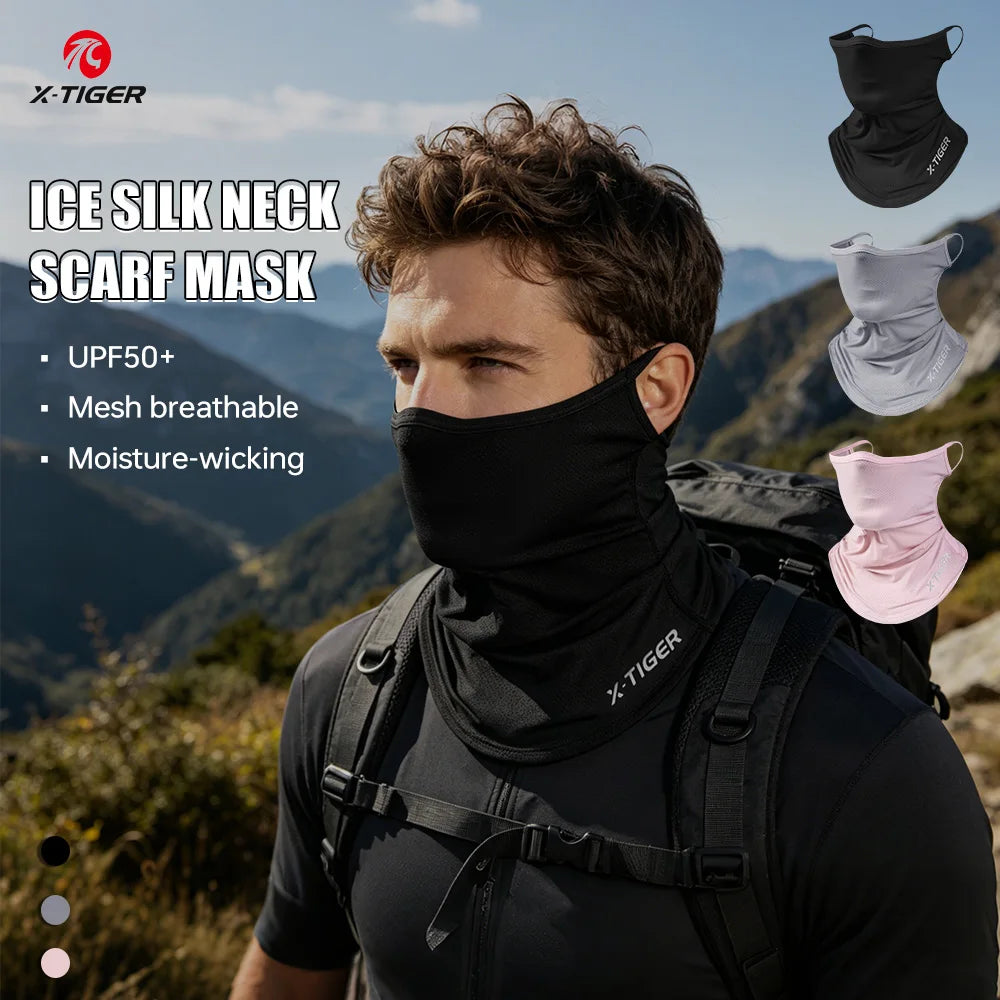 X-TIGER Summer Breathable Cycling Face Mask Outdoor Fishing UV protection Ice Silk Face Mask Unisex MTB Road Bike Mask Scarf Oasis Select