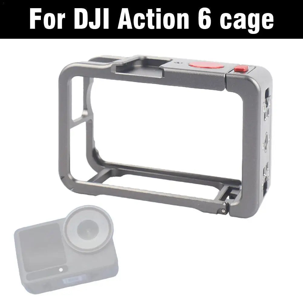 DJI Action 6 Aluminum Cage Frame | Cold Shoe & Quick Release