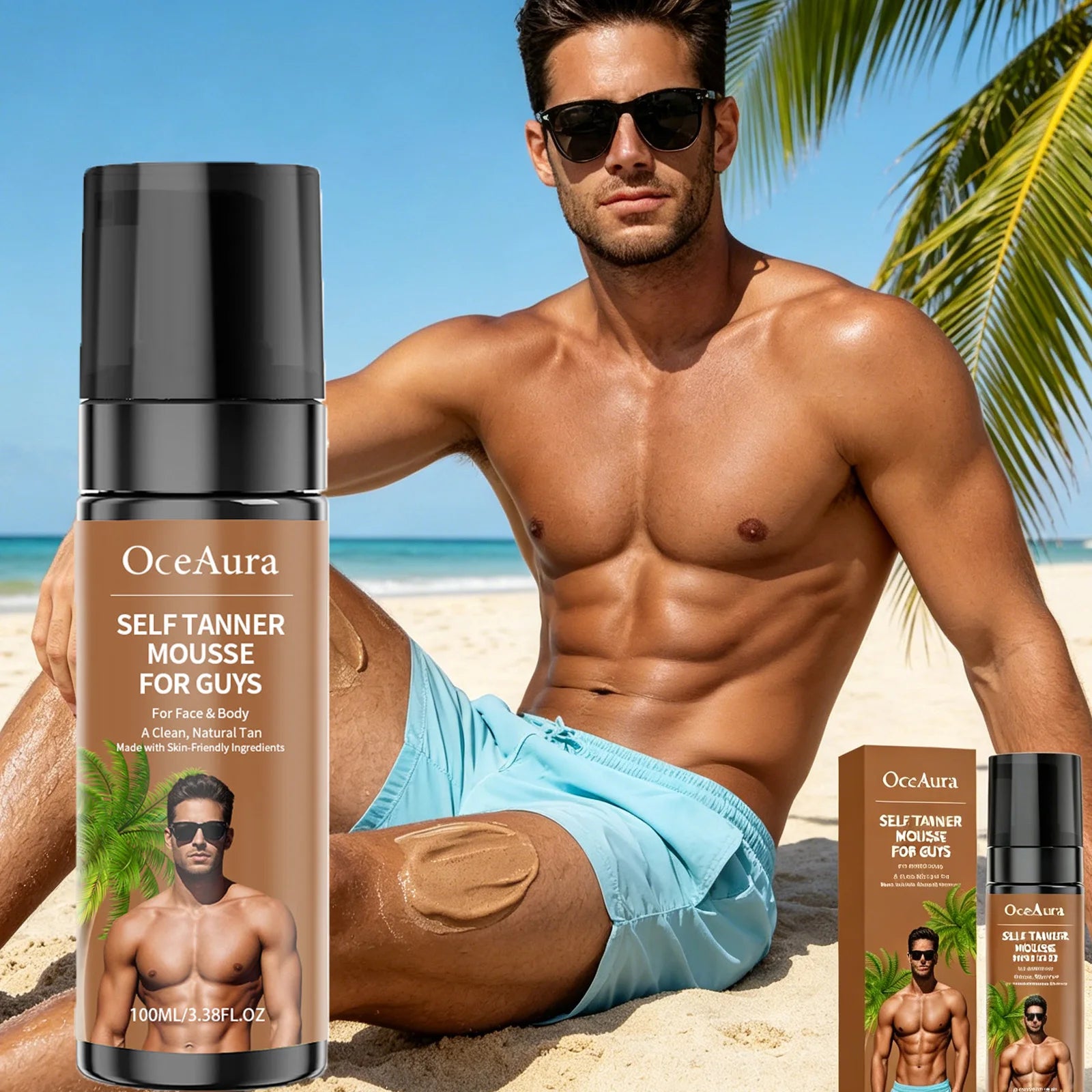 Self Tanner Mousse Natural Sunless Tanning Foam Streak-Free Quick-Drying Gradual Tan Hydrating Beautiful Tan Finish Body Care Oasis Select