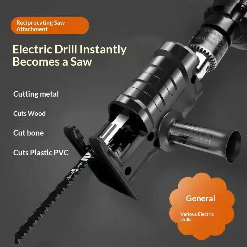 Power Tool Package for Cutting, Wood, PVC, Steel Pipe with Reciprocating Saw and Electric Drill Adapter Oasis Select