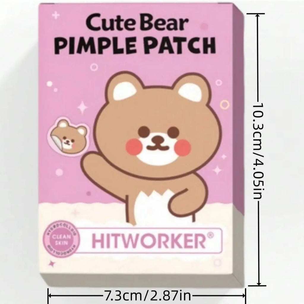 48 pieces/set of mini cute teddy bear acne patches, skin spot covering patches, essential holiday gifts, Valentine's Day gifts Oasis Select