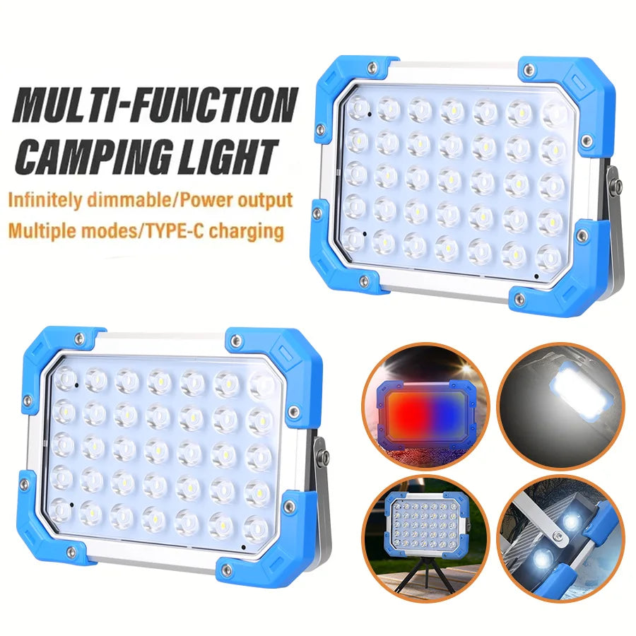 Ultra-bright LED Work Light Rechargeable Lantern Built in 3 18650 Batteries Portable Magnet Flashlight Waterproof for Camping Oasis Select
