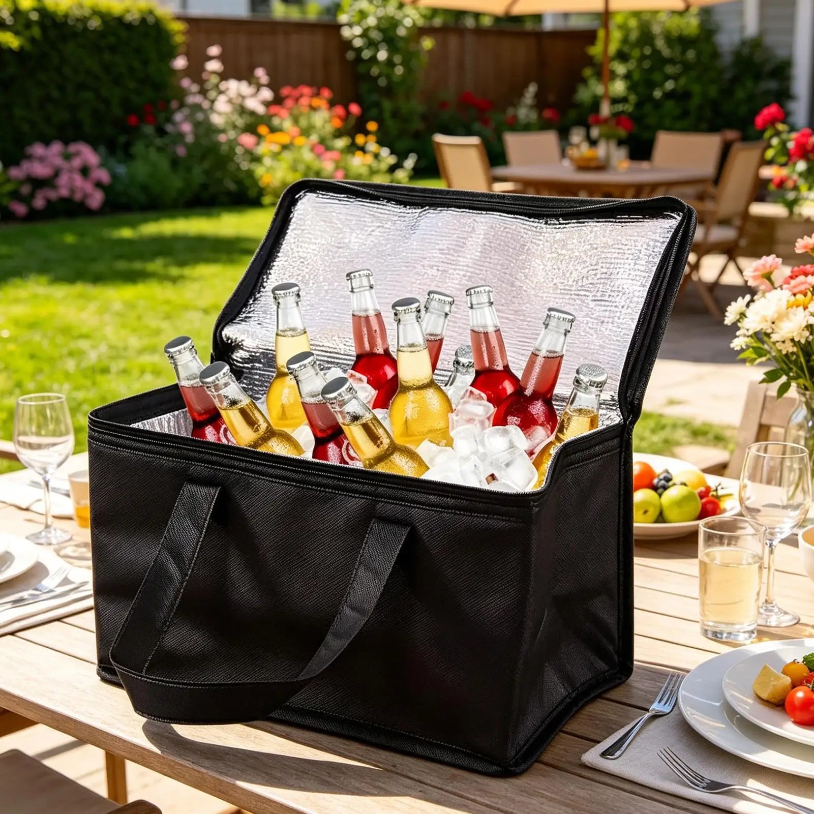 Portable Large Insulated Picnic Bags Thermal Food Cooler Tote for Outdoor Camping Beach Leakproof Cooler Bag with Zipper Oasis Select