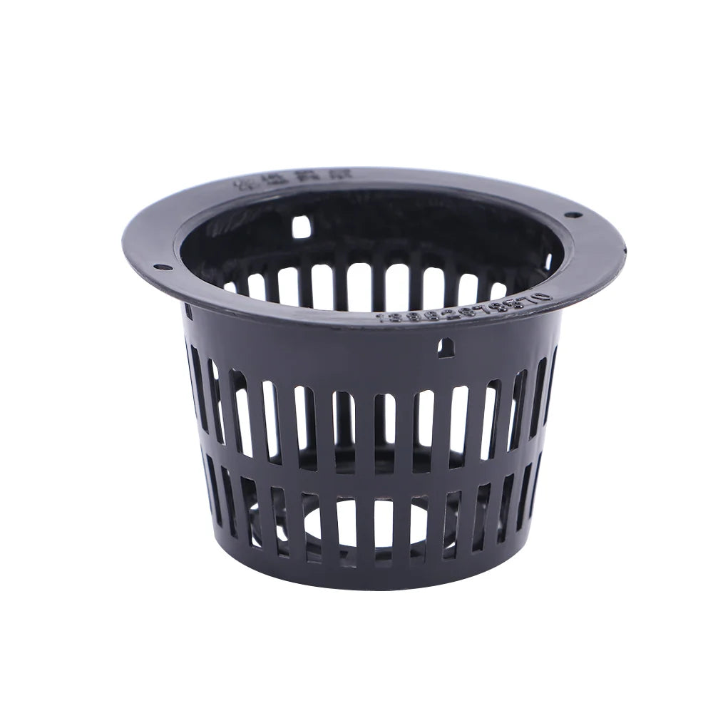 10pcs Plant Grow Hydroponic Garden Clone Planting Basket Mesh Pot Net Cup Nursery Pots Oasis Select Black-03