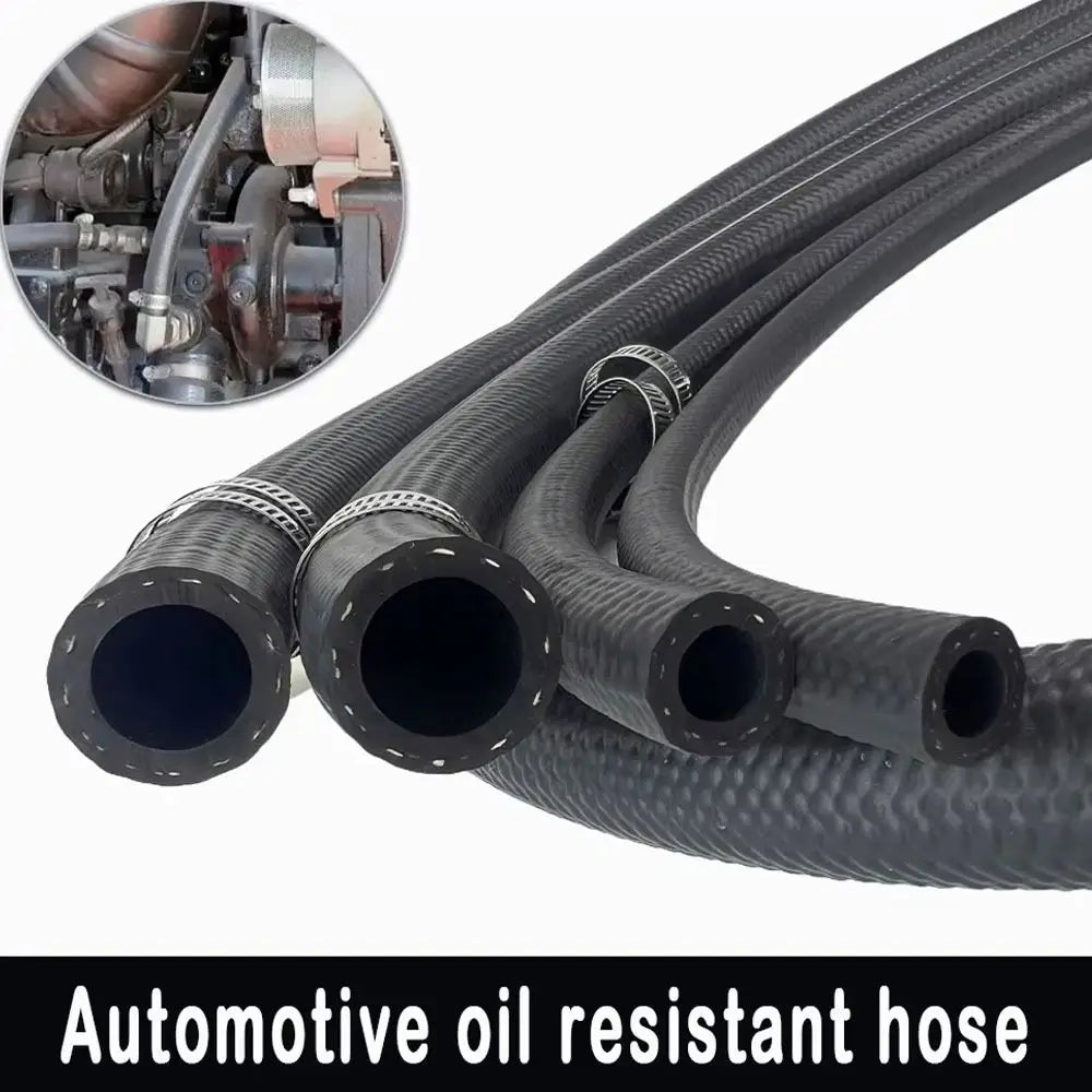 NBR Oil Resistant Car Fuel Hose 4–14mm ID + Pipe Clamps