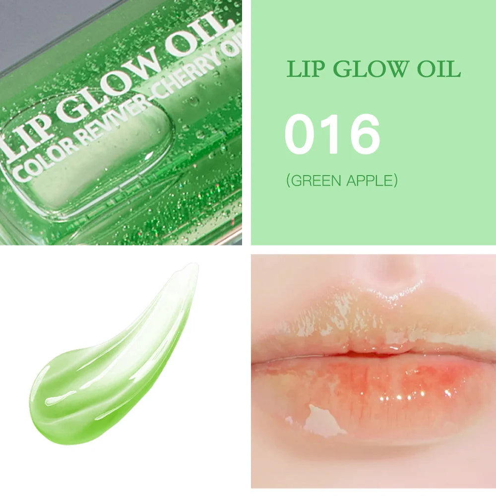 1Piece Moisturizing Lip Glow Oil Crystal Jelly Lip Oil Plumping Lip Gloss Sexy Lip Plumper Glaze Tinted Makeup Gift 10 Color Oasis Select