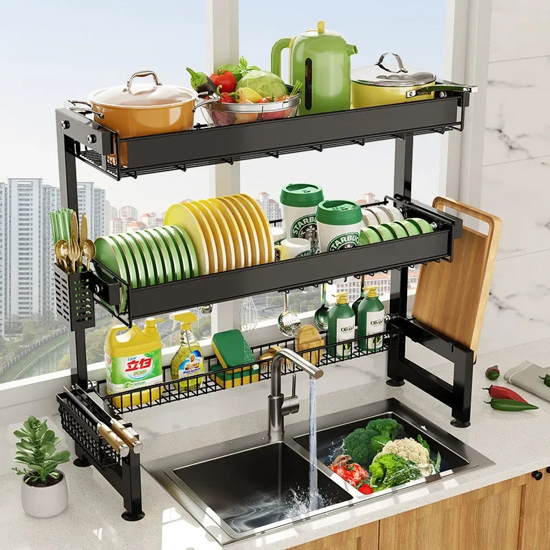 Multifunctional Kitchen Sink Shelf Dish Rack Drain Rack Countertop Dish Rack Drain Sink Rack Oasis Select