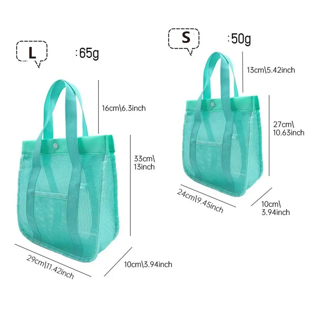 Bath Bag Large Capacity Mesh Beach Bag Visible Breathable Mesh Handbag Portable Quick Dry Swimming Washbag Shower Oasis Select