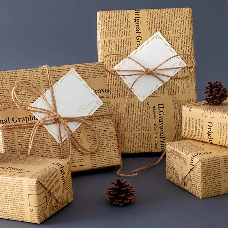 Vintage Newspaper Kraft Gift Wrapping Paper – 50x70cm Sheet