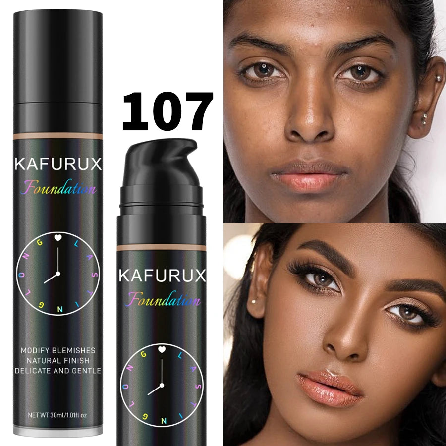 KAFURUX 8-Shade Liquid Foundation – Waterproof & Full Coverage