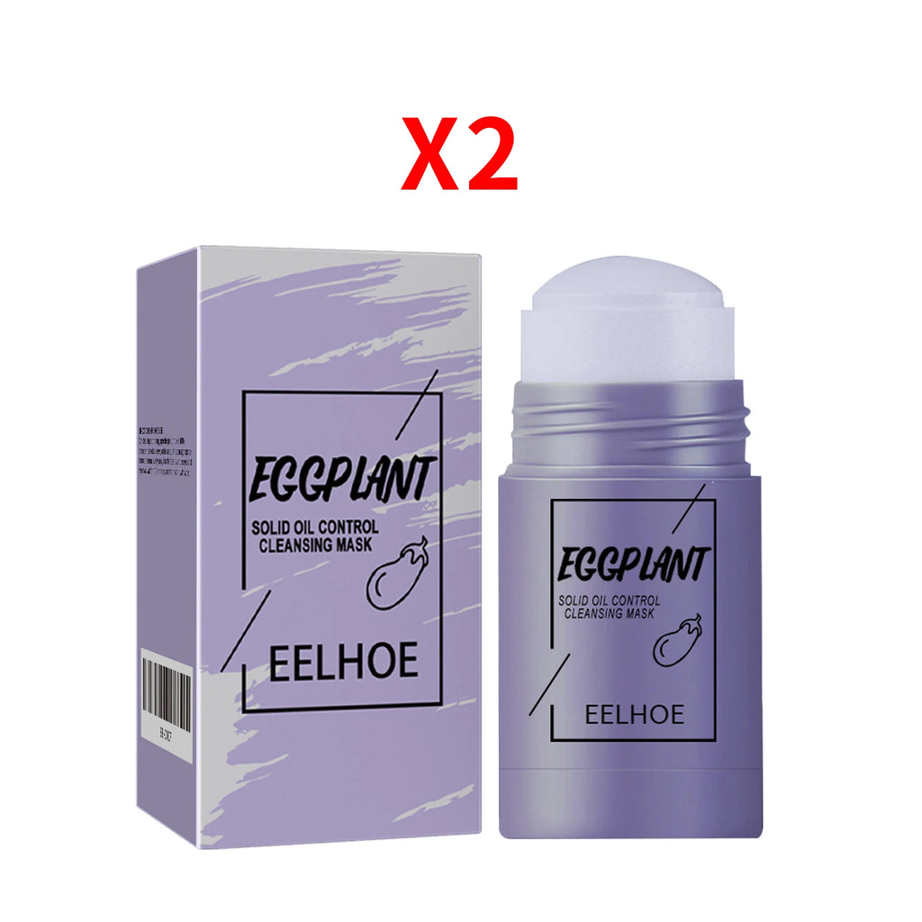 Eelhoe Mud Mask Stick – Anti-Acne, Pore Minimizer & Blackhead Cleansing Mud Mask Oasis Select 2pcs eggplant