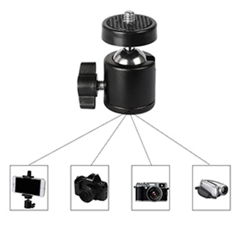 1/4 Swivel Mini Ball Head Screw Tripod Mount Adapter For GoPro 12 11 10 9 DSLR Camera Camcorder Light Bracket Camera Accessories Oasis Select