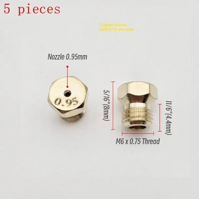 5PCS Burner Gas Hob LPG- Conversion Kits Jets 50 65 70 87 95 Brass Nozzle For Gas Stove Brass Nozzle Propane Injector Oasis Select A11