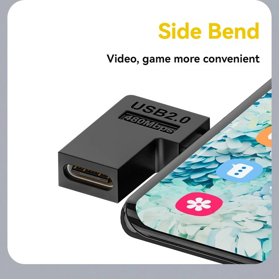 90° USB-C to Micro USB Adapter – 480Mbps & 10W Fast Charge USB Adapter Oasis Select