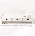 Monitor Stand with Drawer & Desk Storage Rack | White & Pink