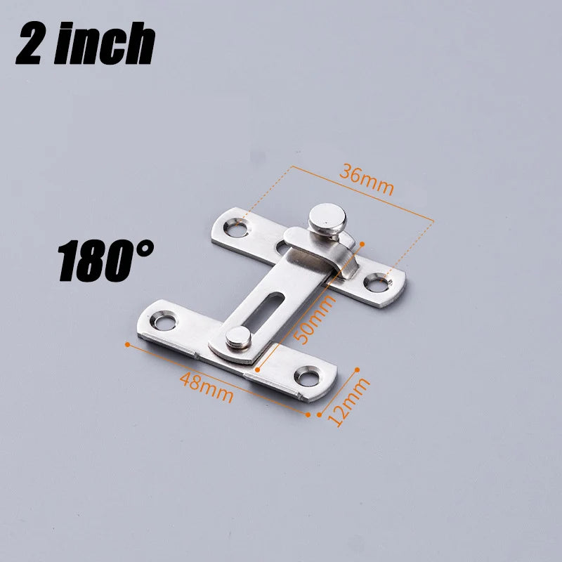 Sliding Barn Door Latch Sliding Right Angle Door Latch Door Bolt Wine Cooler Closet Window Door Latch Plug Baby Safety Latch Oasis Select 2inch-Silvery 180 3PCS