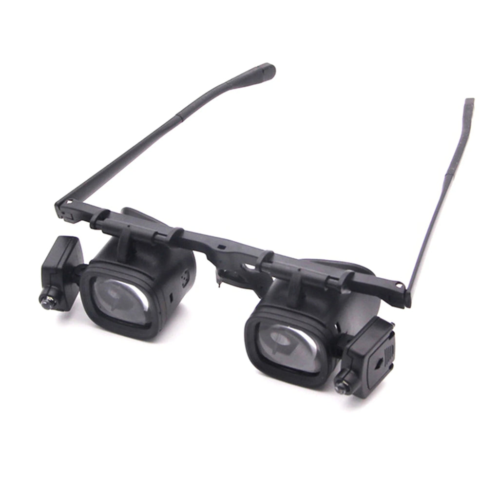2026-WISH 2 Set 24X Headband Magnifying Glass With LED Light For Watch Repair Soldering Magnifier Loupe Welding Glasses Black Oasis Select