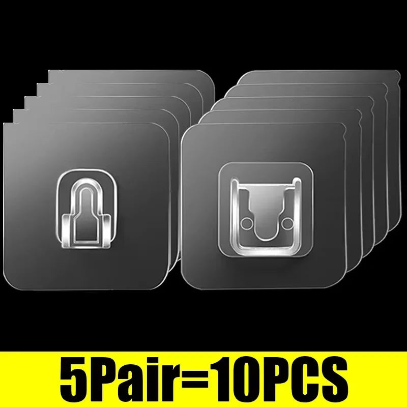 10 Pairs Strong Sticky Hung Double Sided Patch Hook Buckle Transparent Adhesive Wall Hooks Cup Sucker Oasis Select 5 Pairs