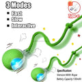 Cat Interactive Ball Toy Automatic Rolling Ball Faux Tail Rechargeable Pet Electric Toy Dog Cat Training Imitate Mouse Products Oasis Select 2PCS-Green