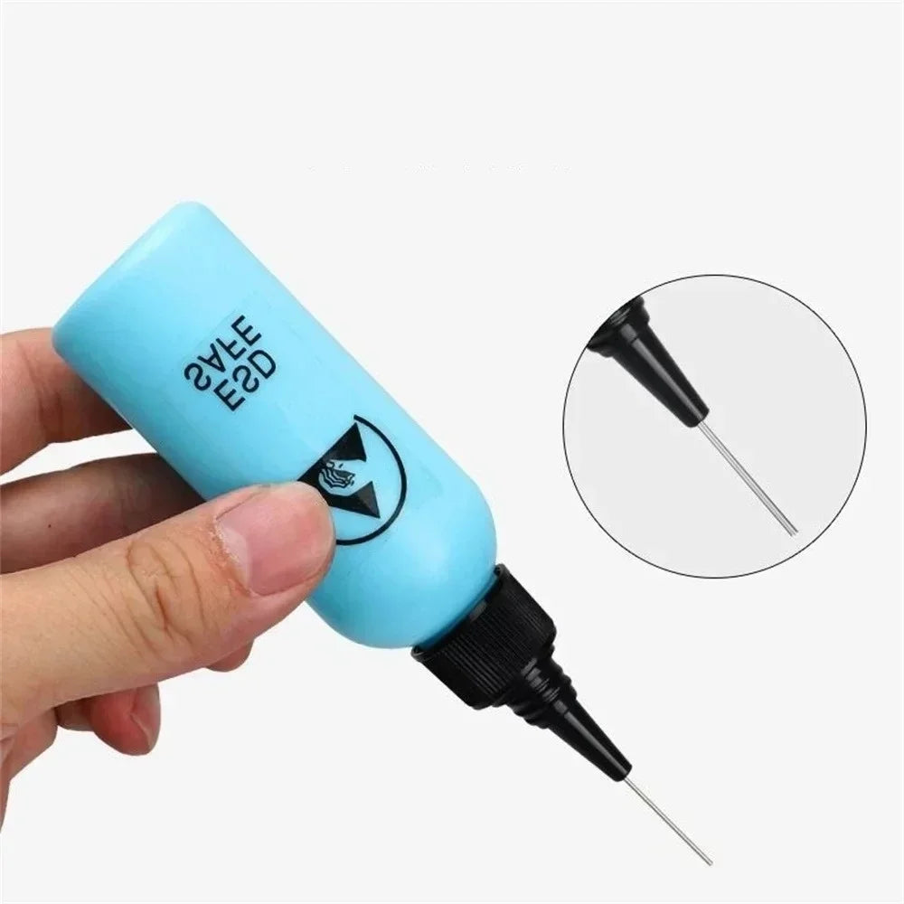 Anti-static Solvent Bottle Plastic Liquid Alcohol Bottle Rosin Washing Plate Adhesive Bottle with Dispensing Needle Repair Tool Oasis Select