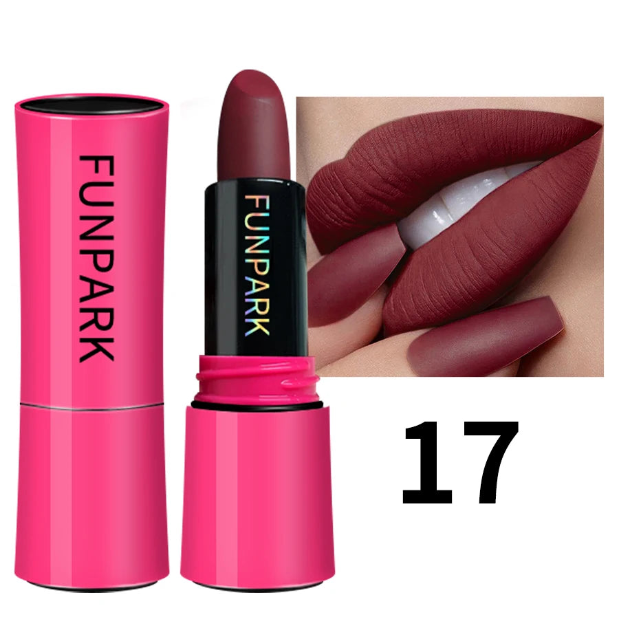 KAFURUX 25-Color Matte Lipstick – Waterproof Long-Lasting