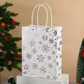 Christmas White Kraft Gift Bag – Snowflake & Reindeer Pattern