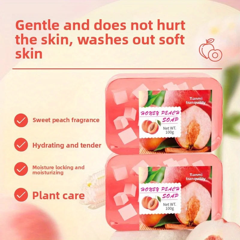 Peach Jelly Soap, 3-in-1 Cleansing and Bath Soap, deeply cleanses and bathes the whole body, suitable for all skin types, Oasis Select