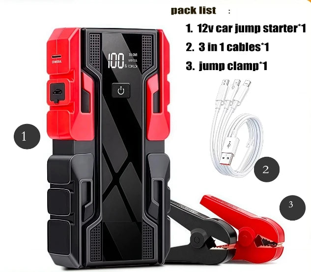 NEW 99800mAh Car Jump Starter Power Bank Car Booster Charger 12V Starting Device Car Emergency Booster Oasis Select 12V car starter02