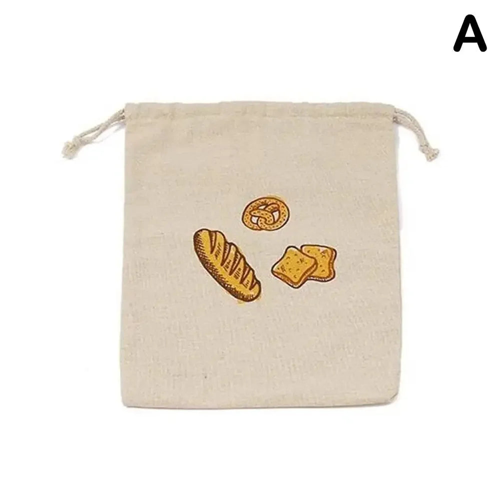 Reusable Drawstring Linen Bread Bags Large Washable Storage Food Accessories Home Unbleached Kitchen Organizer Oasis Select A