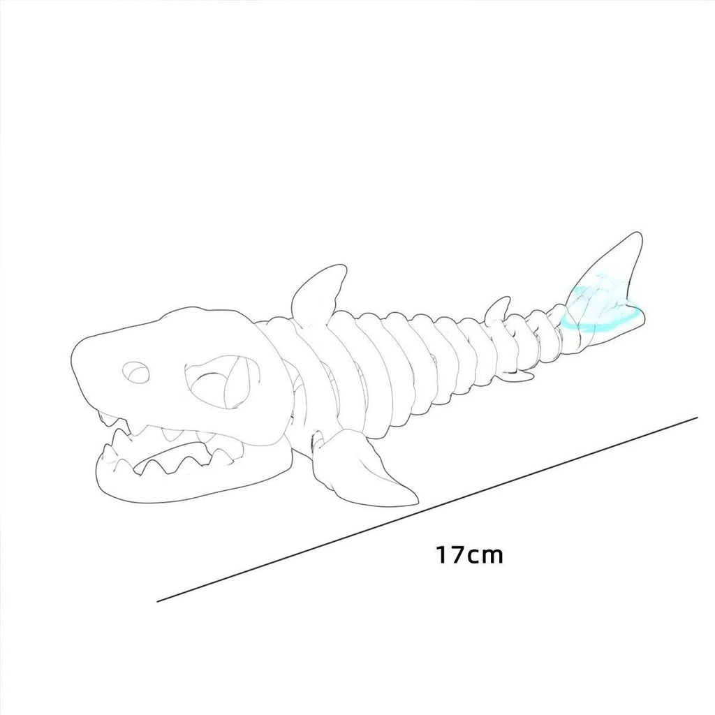 Spooky Shark Skeleton Aquarium Decor Articulated Ornament Reptiles Fish Tank Landscapes Fish Shrimp Shelter Aquarium Accessories Oasis Select Shark ornaments Light beige