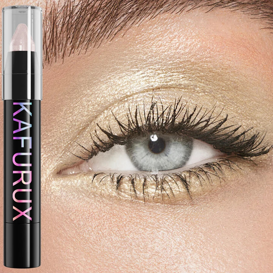 KAFURUX 24-Color Glitter Eyeshadow & Highlighter Pencil Waterproof