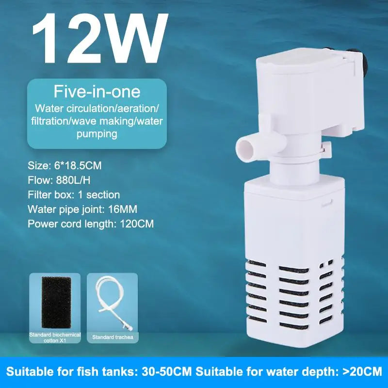 4-in-1 Silent Submersible Aquarium Filter Pump 220V Wave Maker
