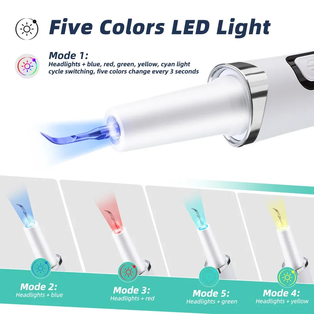 AFDEAL Ultrasonic Dental Scaler – 5 Modes, 9 Levels, LED