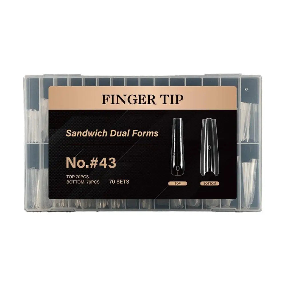 280Pcs Sandwich Dual Forms Nail Mold – 14 Sizes Extension Kit Nail Extension Forms Oasis Select NO 43